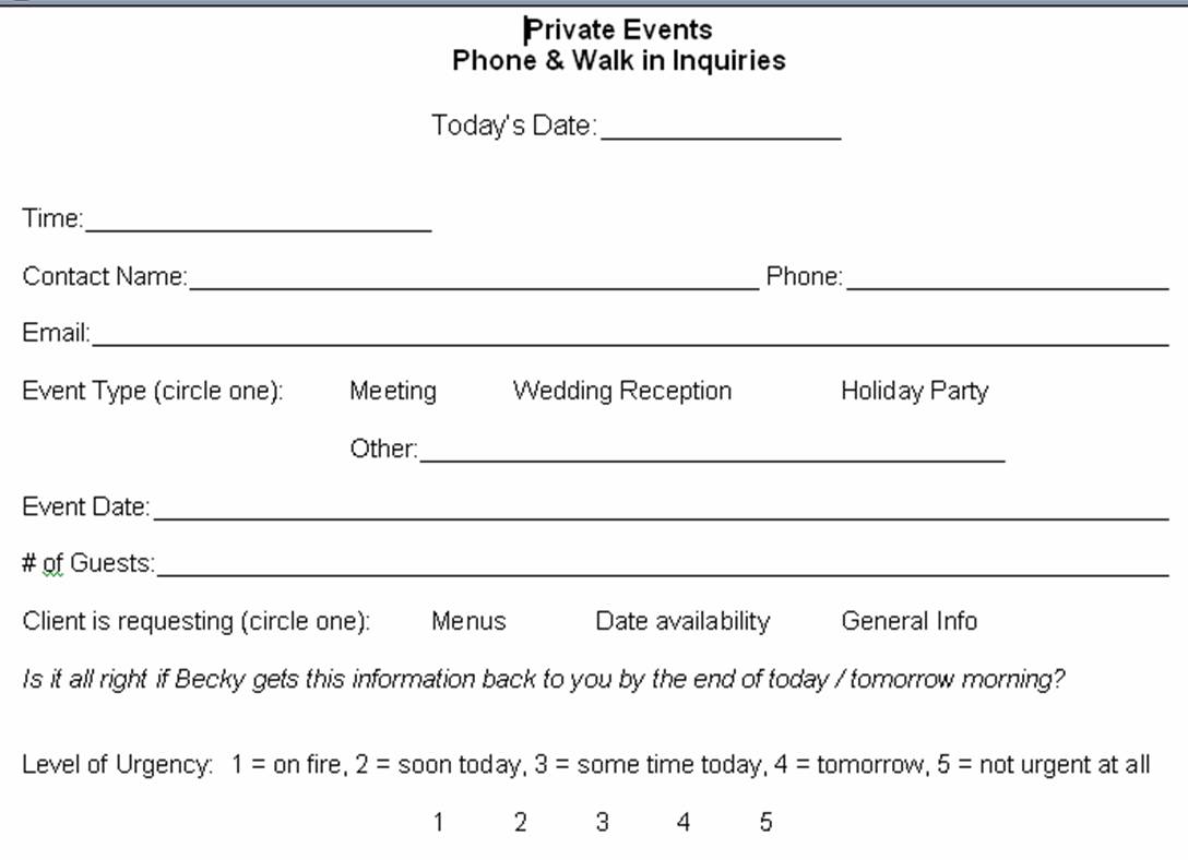 After Hours Inquiries Private Events Idea Share